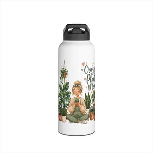 Plant Lady Water Bottle, ?Crazy Mom’ Stainless Steel - Bottles