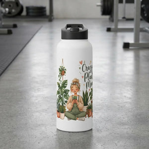 Plant Lady Water Bottle, ?Crazy Mom’ Stainless Steel - Bottles