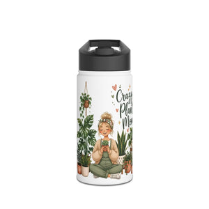 Plant Lady Water Bottle, ?Crazy Mom’ Stainless Steel - Bottles