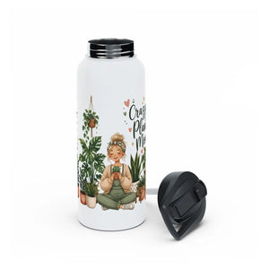 Plant Lady Water Bottle, ?Crazy Mom’ Stainless Steel - Bottles