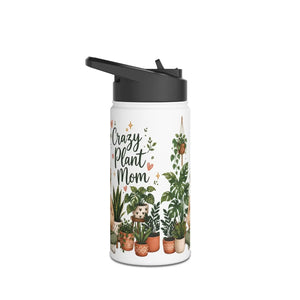 Plant Lady Water Bottle, ?Crazy Mom’ Stainless Steel - Bottles