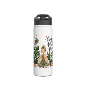 Plant Lady Water Bottle, ?Crazy Mom’ Stainless Steel - Bottles