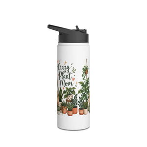 Plant Lady Water Bottle, ?Crazy Mom’ Stainless Steel - Bottles