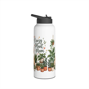 Plant Lady Water Bottle, ?Crazy Mom’ Stainless Steel - Bottles