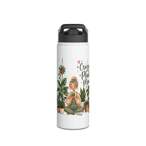 Plant Lady Water Bottle, ?Crazy Mom’ Stainless Steel - Bottles