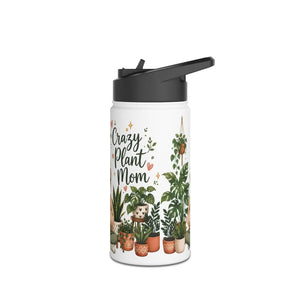 Plant Lady Water Bottle, ?Crazy Mom’ Stainless Steel - Bottles