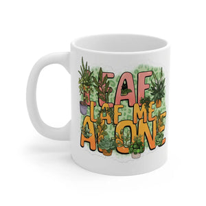 Plant Lover Mug, ?Leaf me Alone’ 11oz Ceramic Coffee Cup - Mugs