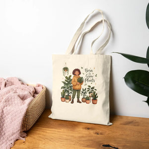 Plant Lover Tote Bag, ?Born to Grow Plants’ Cotton Canvas Reusable Shopper - Bags