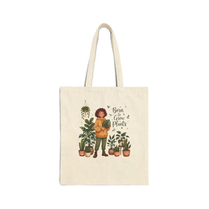 Plant Lover Tote Bag, ?Born to Grow Plants’ Cotton Canvas Reusable Shopper - Bags