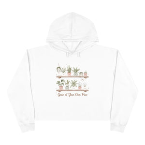 Plant Shelf Crop Hoodie – ?Grow at your Own Pace” Cozy Casual Top for Lovers - Hoodies - s
