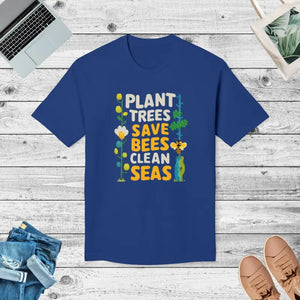 Plant Trees Save Bees T-shirt - Celebrate Earth Day - Dipaliz - Royal Blue / s - T-shirts