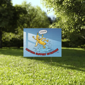 Yard Sign - Slippery Situation Banana Plastic Design - Dipaliz - Home Decor
