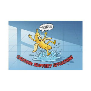 Yard Sign - Slippery Situation Banana Plastic Design - Dipaliz - 36″ x 24″ (horizontal) - Home Decor