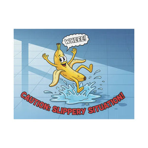Yard Sign - Slippery Situation Banana Plastic Design - Dipaliz - 24″ x 18″ (horizontal) - Home Decor