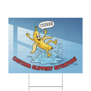 Yard Sign - Slippery Situation Banana Plastic Design - Dipaliz - Home Decor