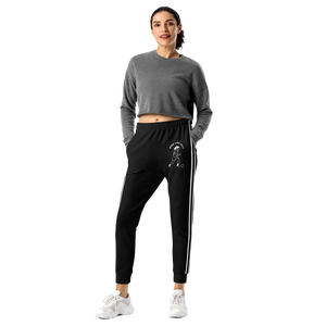 Play Like a Girl Women’s Black Soccer Joggers | Double White Stripe Track Pants - s