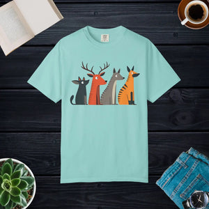 Cute Graphic Tee - Playful Animal Cotton Top - Dipaliz - T-shirts