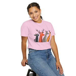 Cute Graphic Tee Playful Animal Print for Nature Lovers - Dipaliz - T-shirts