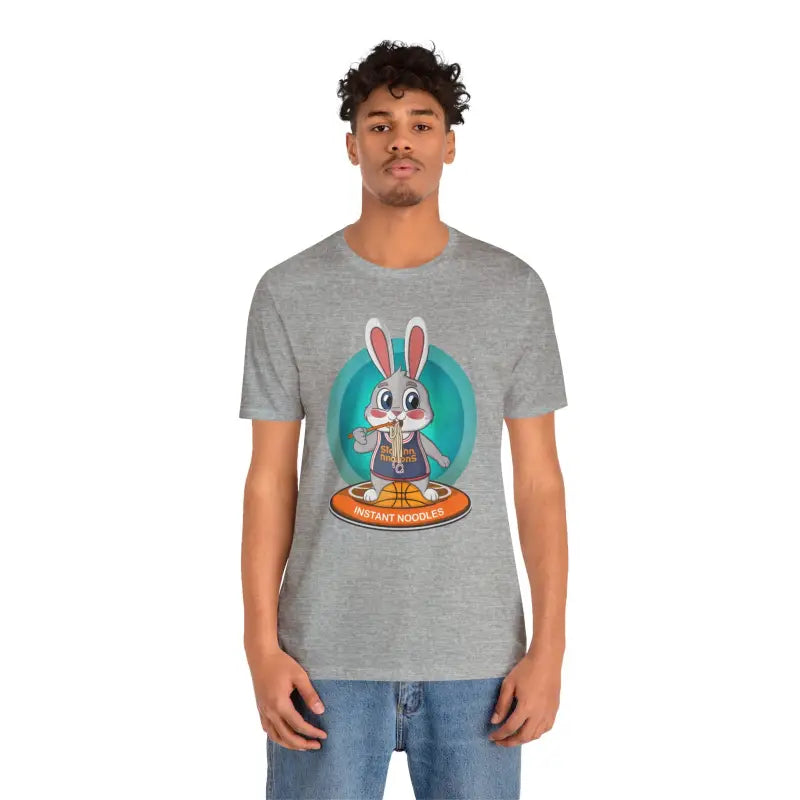 Unleash Fun with Playful Bunny Basketball Unisex Jersey Tee - Athletic Heather / s T-shirt