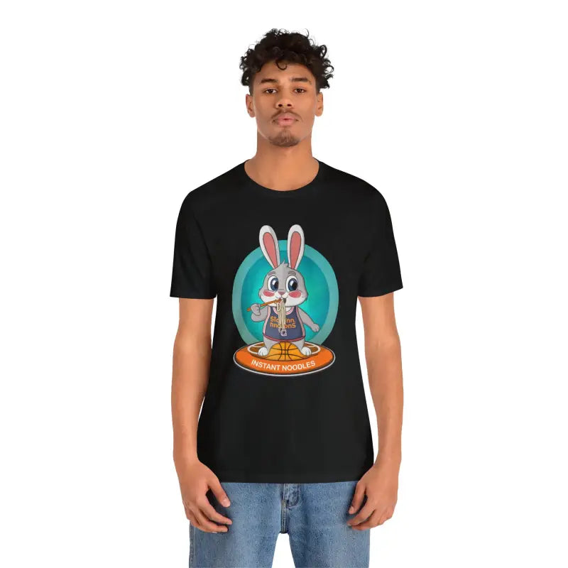 Unleash Fun with Playful Bunny Basketball Unisex Jersey Tee - Black / s T-shirt