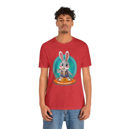 Unleash Fun with Playful Bunny Basketball Unisex Jersey Tee - Heather Red / s T-shirt