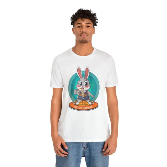 Unleash Fun with Playful Bunny Basketball Unisex Jersey Tee - White / s T-shirt