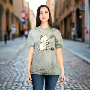 Colorful Playful Cat Unisex Tee - Casual Everyday Wear - Dipaliz - T-shirts - s