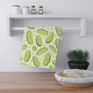 Cucumber Tea Towels - Fun Kitchen Decor Veggie Charm - Dipaliz