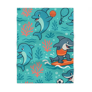 Dolphin Baby Blanket – Soft Fleece Nursery Throw - Dipaliz - Blankets