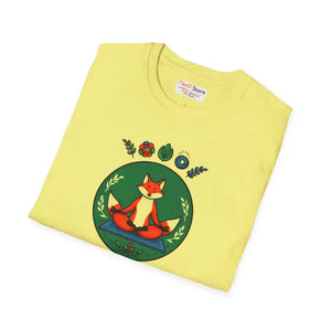 Playful Fox Yoga Softstyle Unisex T-shirt for Animal Lovers - Dipaliz - T-shirts
