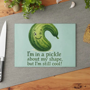 Glass Cutting Board - Playful Pickle Design - Dipaliz - 8’’ x 11’’ / Rectangle - Boards