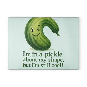 Glass Cutting Board - Playful Pickle Design - Dipaliz - 11’’ x 15’’ / Rectangle - Boards