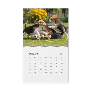 Wire Coil Binding Puppy Wall Calendar - Writable Grids - Dipaliz - 14’’ x 11.5’’ / Glossy - Calendars
