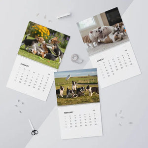 Wire Coil Binding Puppy Wall Calendar - Writable Grids - Dipaliz - Calendars
