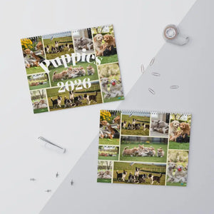 Wire Coil Binding Puppy Wall Calendar - Writable Grids - Dipaliz - Calendars