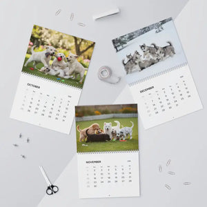 Wire Coil Binding Puppy Wall Calendar - Writable Grids - Dipaliz - Calendars