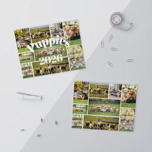 Wire Coil Binding Puppy Wall Calendar - Writable Grids - Dipaliz - Calendars