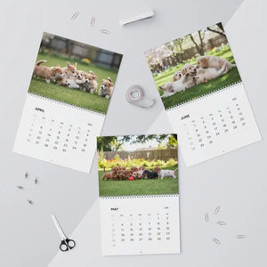 Wire Coil Binding Puppy Wall Calendar - Writable Grids - Dipaliz - Calendars