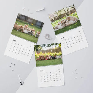 Wire Coil Binding Puppy Wall Calendar - Writable Grids - Dipaliz - Calendars