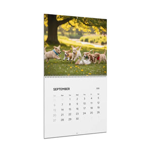 Wire Coil Binding Puppy Wall Calendar - Writable Grids - Dipaliz - Calendars