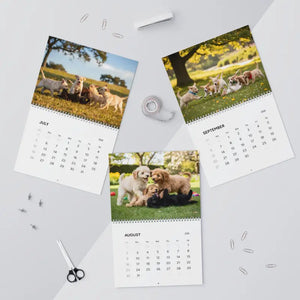 Wire Coil Binding Puppy Wall Calendar - Writable Grids - Dipaliz - Calendars