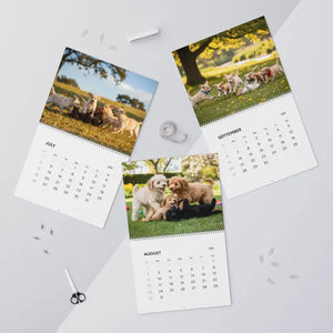Wire Coil Binding Puppy Wall Calendar - Writable Grids - Dipaliz - Calendars