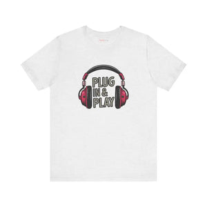 Unisex Jersey Short Sleeve Tee Headphones Print - Dipaliz - Ash / s - T-shirts