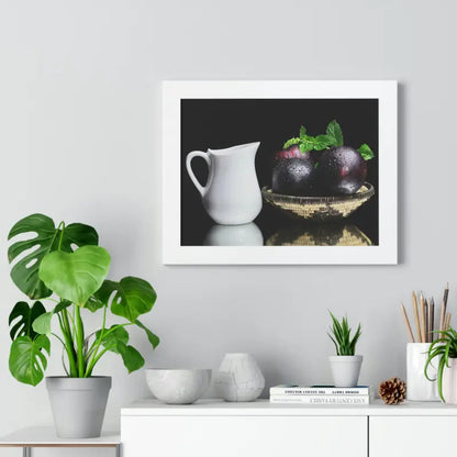 Plumazing Fresh Plum Fruits Framed Poster for Home Decor