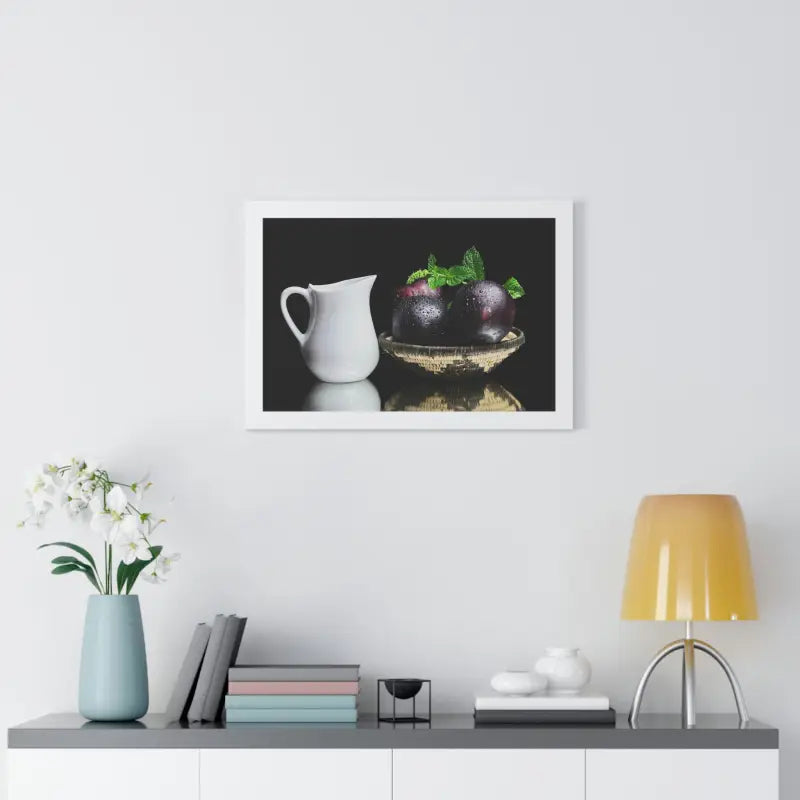 Plumazing Fresh Plum Fruits Framed Poster for Home Decor