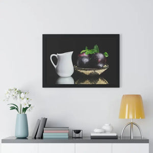 Fresh Plum Fruits Framed Horizontal Poster - Vibrant Wall Art - Dipaliz - Posters Prints & Visual Artwork