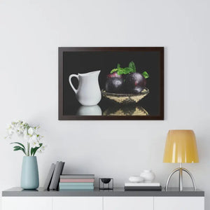 Fresh Plum Fruits Framed Horizontal Poster - Vibrant Wall Art - Dipaliz - Posters Prints & Visual Artwork