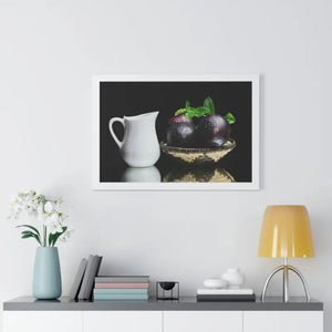 Fresh Plum Fruits Framed Horizontal Poster - Vibrant Wall Art - Dipaliz - Posters Prints & Visual Artwork