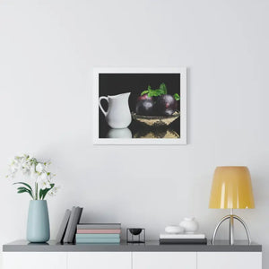 Fresh Plum Fruits Framed Horizontal Poster - Vibrant Wall Art - Dipaliz - Posters Prints & Visual Artwork