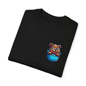 Chill Bear in a Pocket Tee - Soft Cotton Women Top - Dipaliz - T-shirts